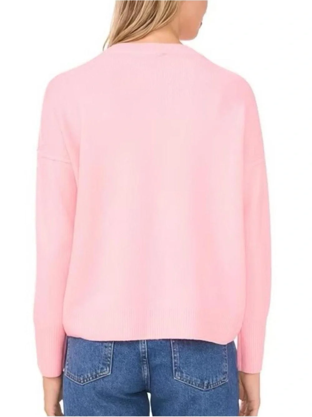 Vince Camuto Pink Crewneck Sweater with Red Heart M Love Valentine